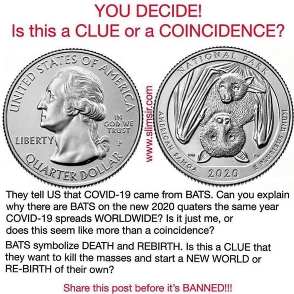 Set of 5 - 2020 American Samoa “Bat Quarter” 🦇 - Picture 2 of 3